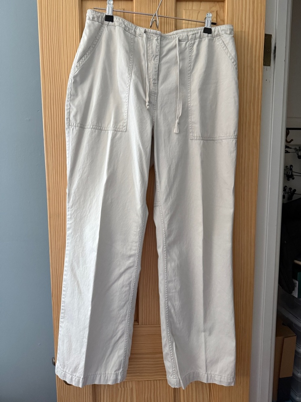 Vintage Jacob Annexe Casual Drawstring Cotton Pants - ivory/off-white